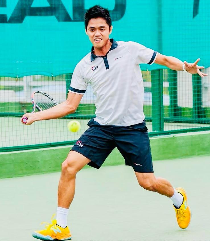Michael Mantua playing competitive tennis Howick Tennis Club 